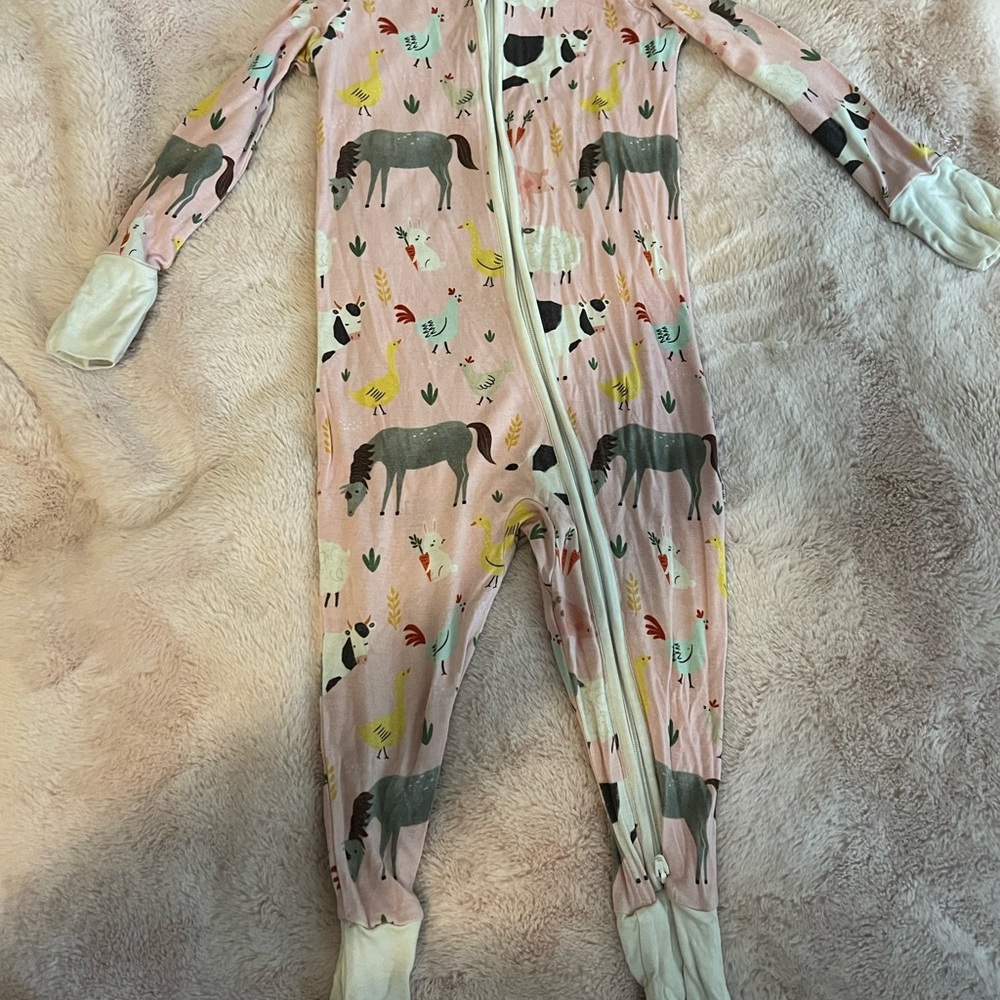 Little Sleepies Pink Animal Print Footie